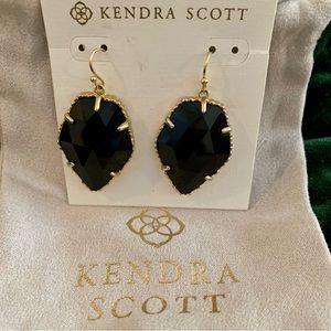 Kendra Scott Corley Earrings Black with gold plated